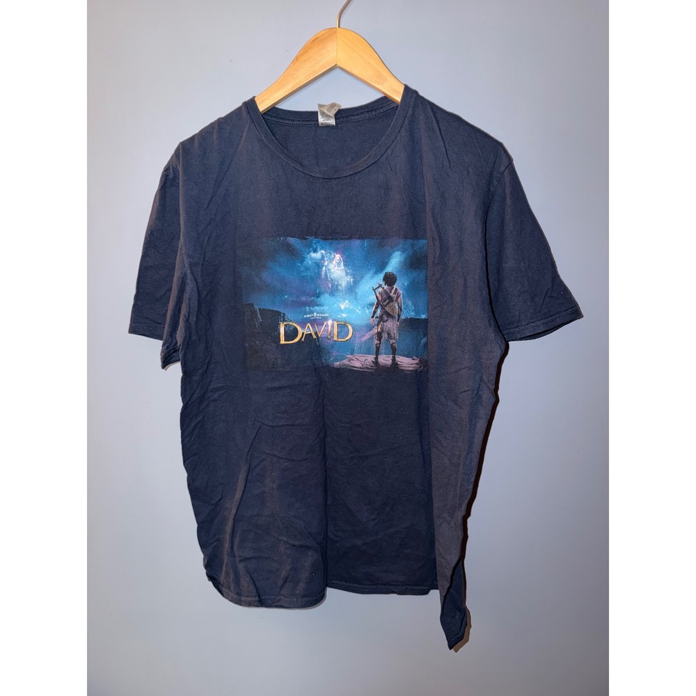 Gildan Softstyle Sight & Sound Theatres David Graphic Tee Navy Blue Mens Large